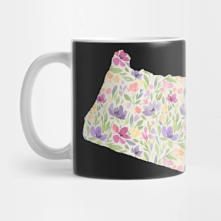 Oregon Silhouette Florals Mug